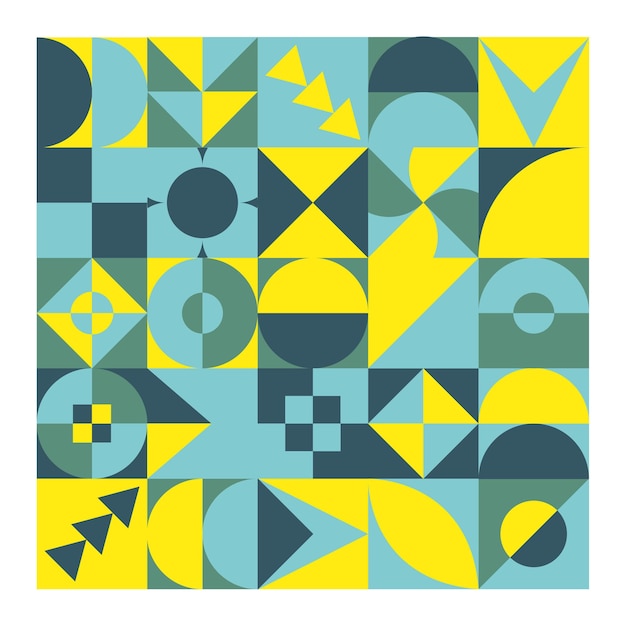 Diseño de patrón geométrico Bauhaus. Plantilla de diseño de fondo abstracto. Forma vectorial y arte moderno.