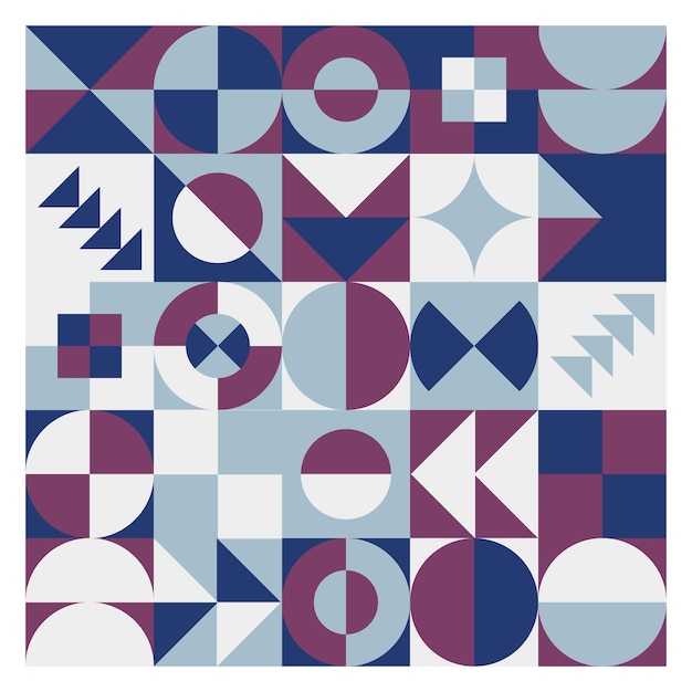 Diseño de patrón geométrico Bauhaus. Plantilla de diseño de fondo abstracto. Forma vectorial y arte moderno.