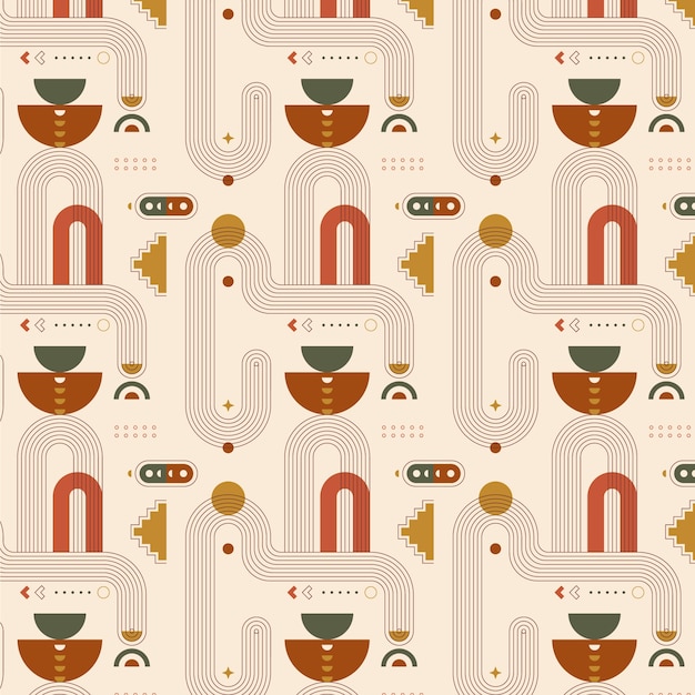 Diseño de patrón geométrico bohemio.