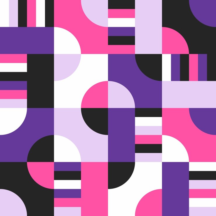 Diseño de patrón geométrico vectorial abstracto en estilo Bauhaus