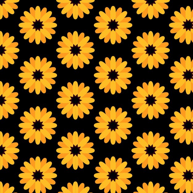 Diseño de patrón de girasol sin costuras