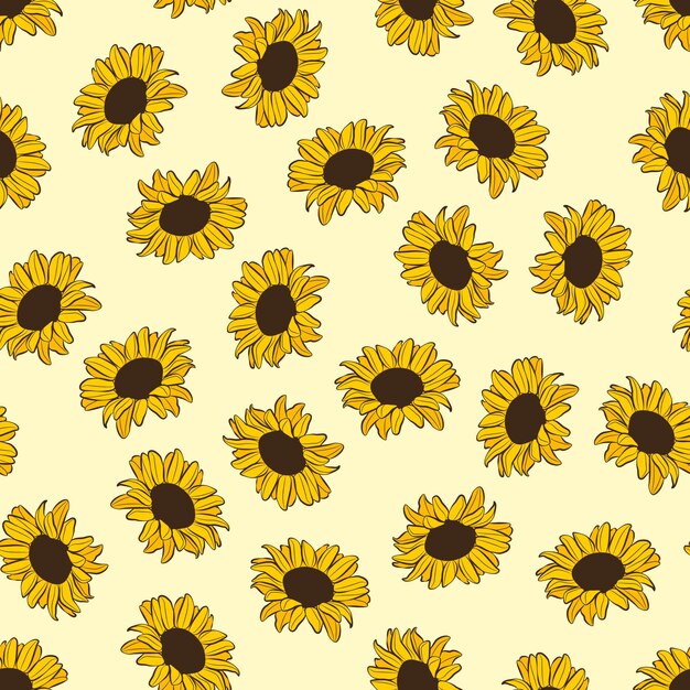 Diseño de patrón de girasoles. Bueno para impresiones, papel de envolver, textiles y tela