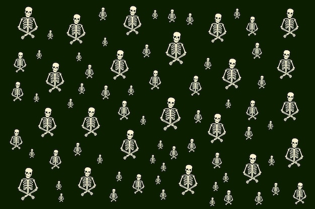 Diseño de patrón de Halloween plano dibujado a mano