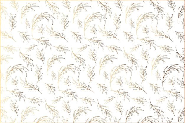 Diseño de patrón de hoja dorada vectorial