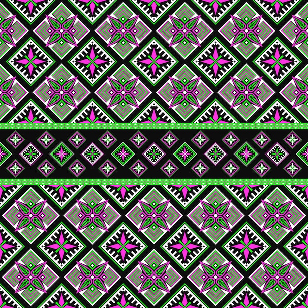 Vector diseño de patrón de hojas y diamantes para fondo, alfombra, papel tapiz, ropa y envoltura.