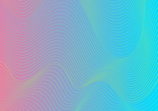 Diseño de patrón de líneas onduladas curvas coloridas Fondo de vector futurista abstracto