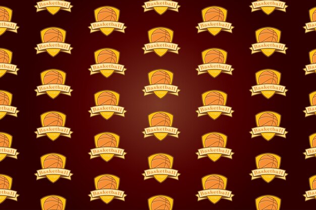 Diseño de patrón de logotipo de baloncesto y arte de papel tapiz