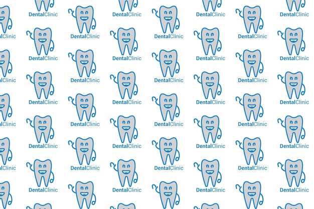 Vector diseño de patrón de logotipo dental abstracto vector gratuito