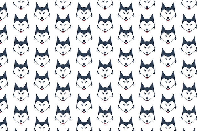 Diseño de patrón de logotipo de husky vector gratuito