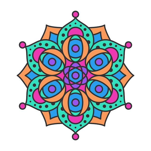 Diseño de patrón de mandala decorativo ornamental colorido. elemento decorativo redondo