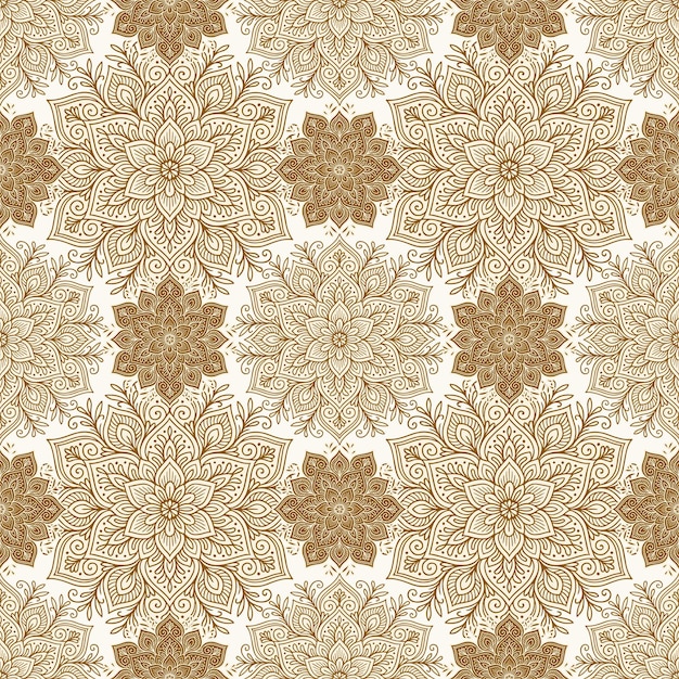 Diseño de patrón de mandala dorado