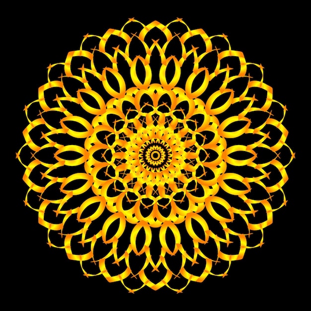 Diseño de patrón de mandala ornamental dorado flor árabe