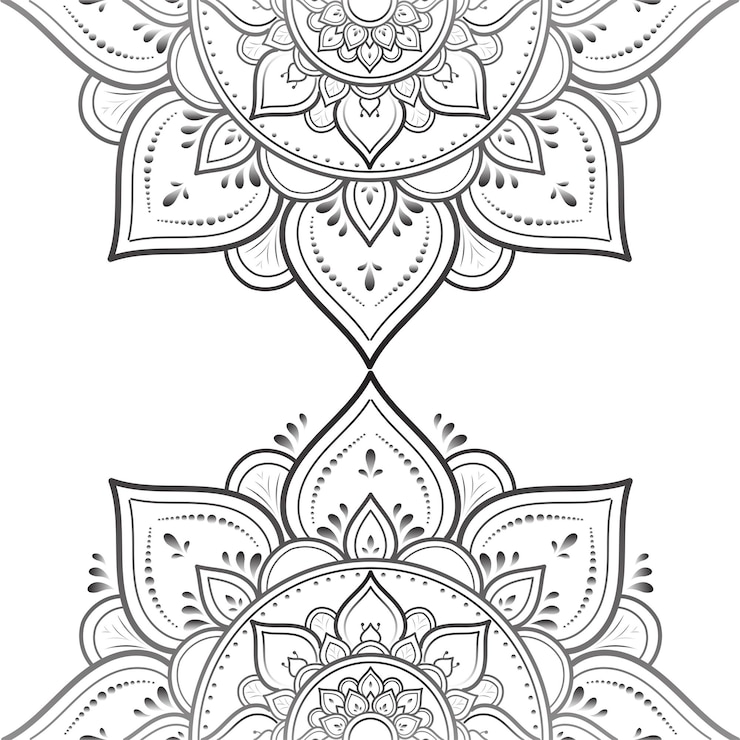 Diseño de patrón de mandala con vector dibujado a mano