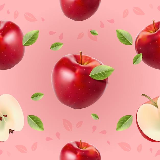 Vector diseño de patrón de manzana en gradiente