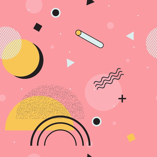 Diseño de patrón de Memphis de colores suaves