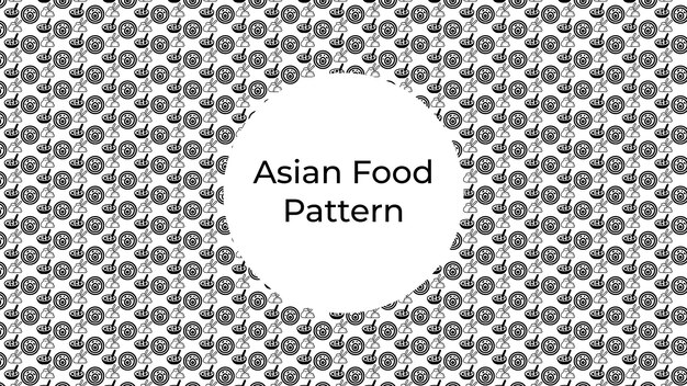 Diseño de patrón minimalista de comida asiática.