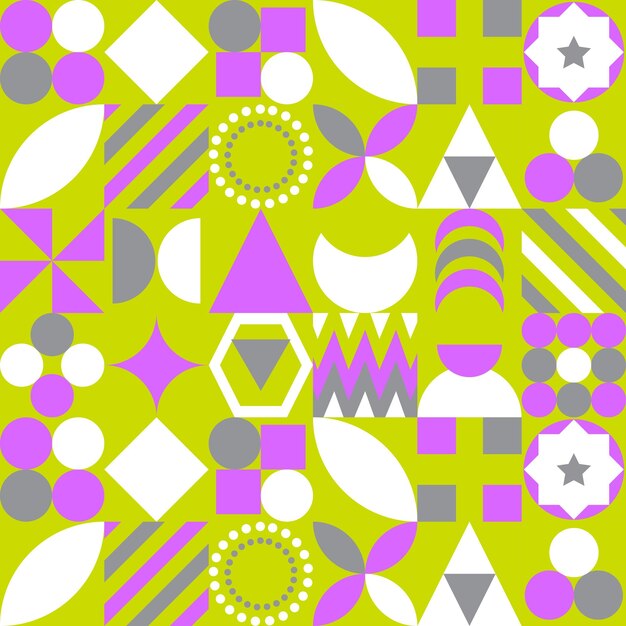 Diseño de patrón de mosaico plano Diseño de patrón de mosaicos geométricos coloridos planos