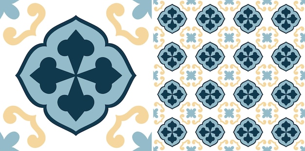 Diseño de patrón de mosaico transparente decorativo floral