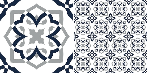 Diseño de patrón de mosaico transparente decorativo floral