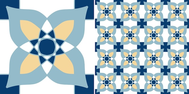 Diseño de patrón de mosaico transparente decorativo floral