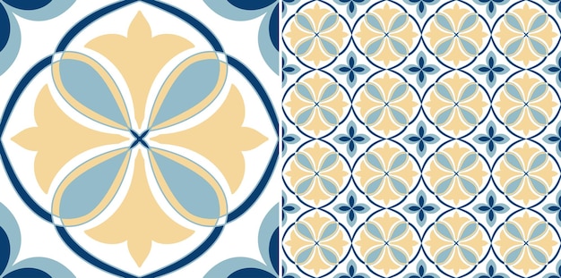 Diseño de patrón de mosaico transparente decorativo floral