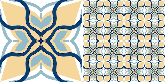 Diseño de patrón de mosaico transparente decorativo floral