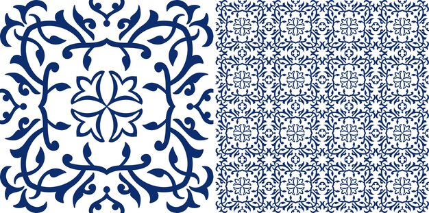 Diseño de patrón de mosaico transparente decorativo floral