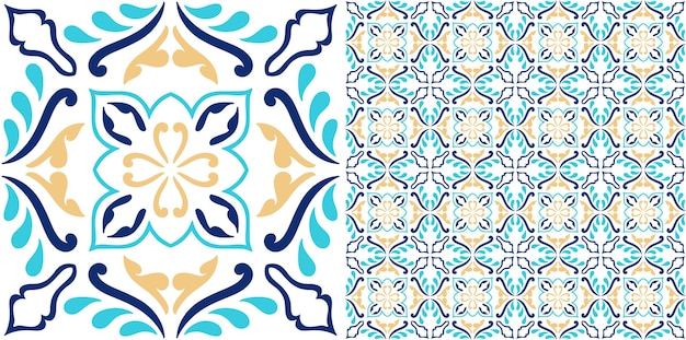 Diseño de patrón de mosaico transparente decorativo floral