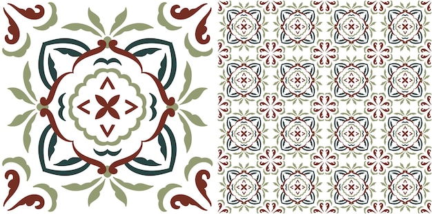 Diseño de patrón de mosaico transparente decorativo floral