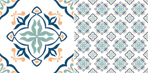 Diseño de patrón de mosaico transparente decorativo floral