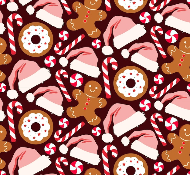 Diseño de patrón de Navidad plano