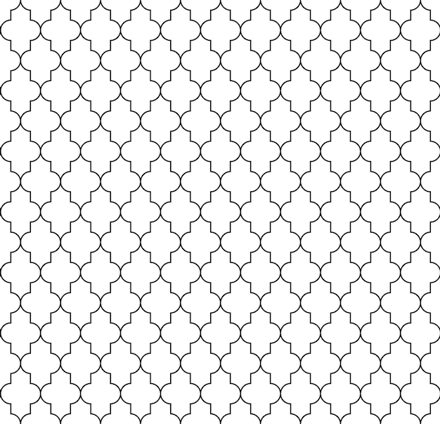 Diseño de patrón de ornamento de figuras geométricas circulares de vector transparente islámico.