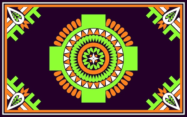 diseño de patrón de placa de círculo de tribu para alfombra, fondo, papel tapiz, batik, tela y envoltura.