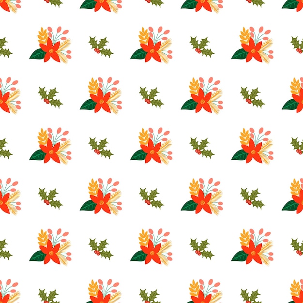 Diseño de patrón plano para la celebración de la temporada navideña.