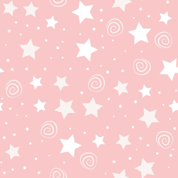 Diseño de patrón de repetición de estrellas fondo de cielo dibujado a mano patrón de vacaciones para envolver tela de papel