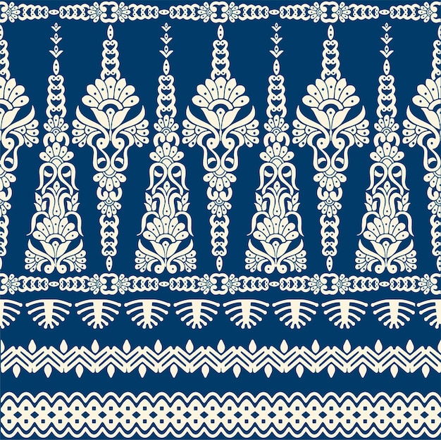 Diseño de patrón de repetición geométrica con diseño de impresión de tela de ilustración de vector de adorno