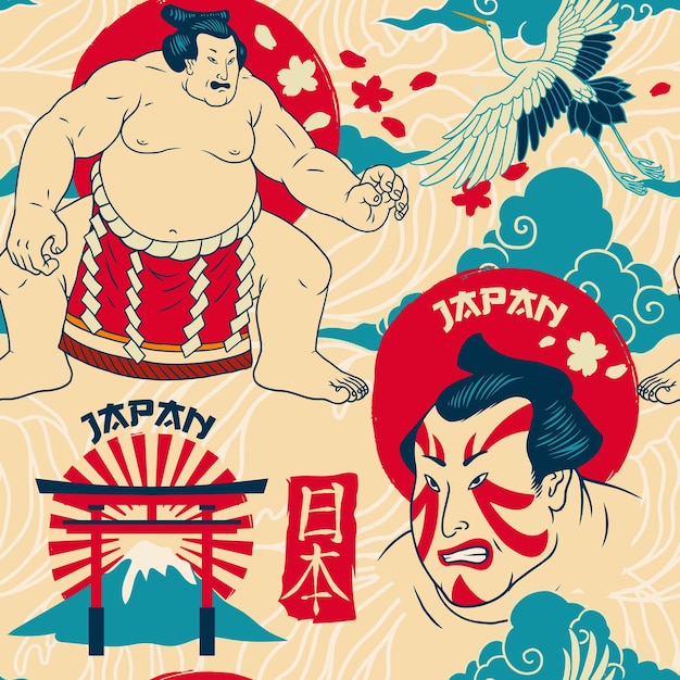 Diseño de patrón de sumo sin costuras