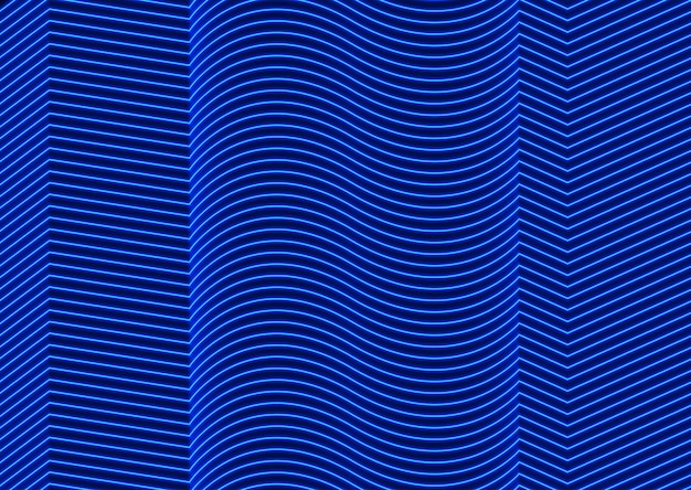 Diseño de patrón tecnológico abstracto de líneas de neón brillantes azules