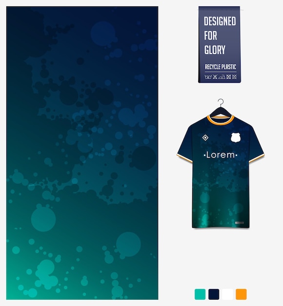 Diseño de patrón de tela para camiseta de fútbol o kit de fútbol patrón abstracto sobre fondo verde