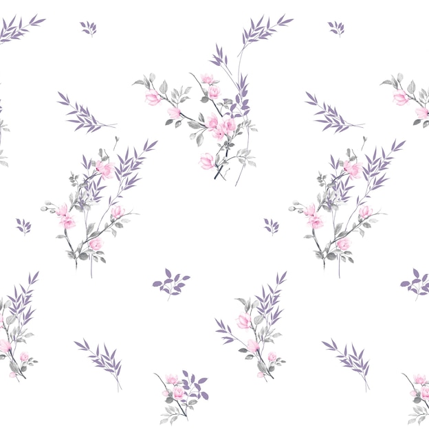 Diseño de patrón textil y digital floral pequeño