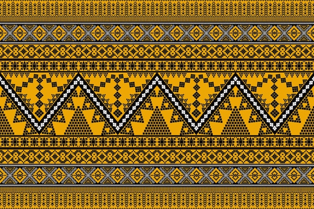 Diseño de patrón de tradición y oriental asiático étnico geométrico sin costuras para textura y fondo. Decoración de patrones de seda y tela para alfombras, prendas de vestir, envolturas y papel tapiz