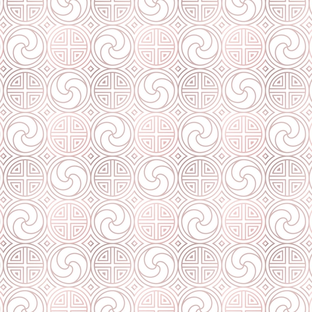 Diseño de patrón tradicional coreano de color de gradación rosa y marrón.