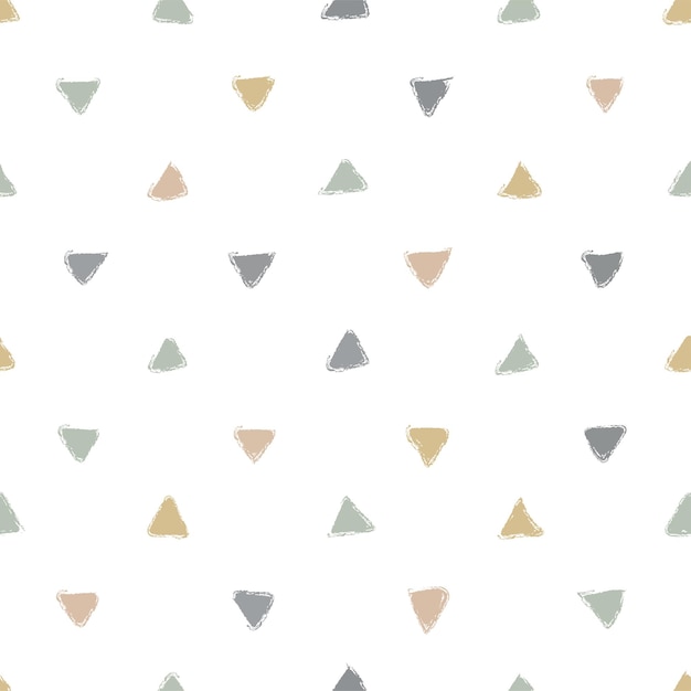 Diseño de patrón de triángulos dibujados a mano Diseño de patrón repetitivo vectorial con colores suaves