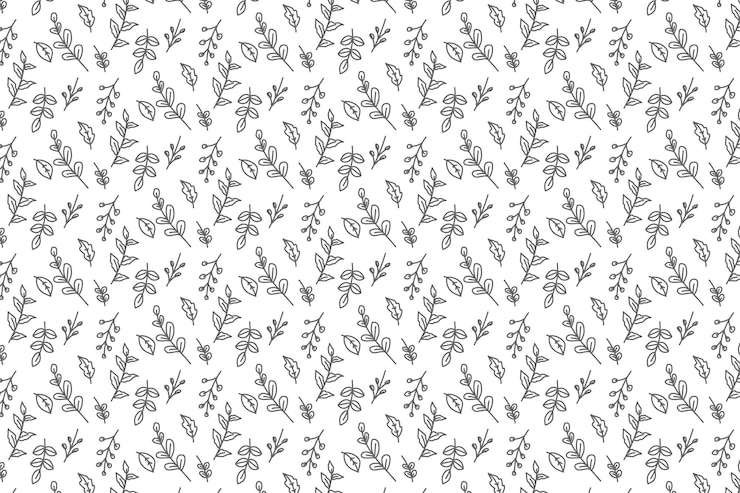 Diseño de patrón de vectores florales dibujados a mano