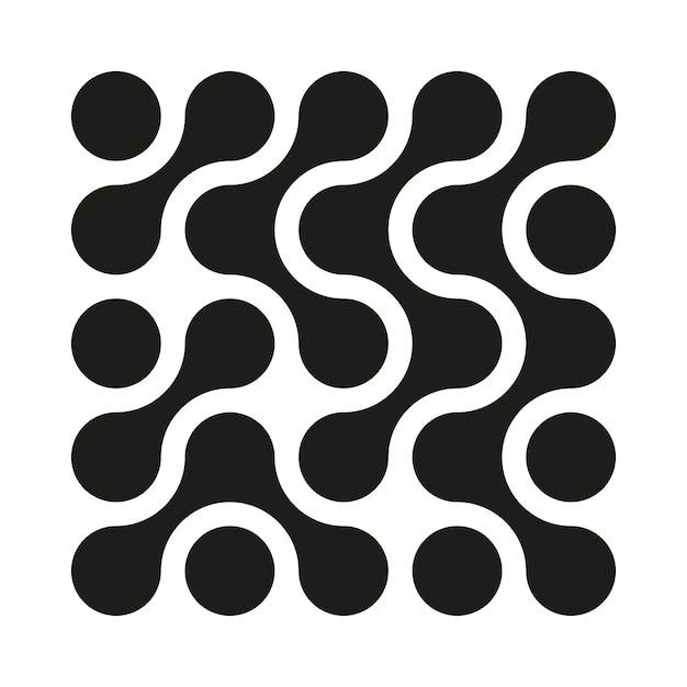 Diseño de patrones abstractos Formas vectoriales geométricas Círculos interconectados negros Textura moderna sin costuras