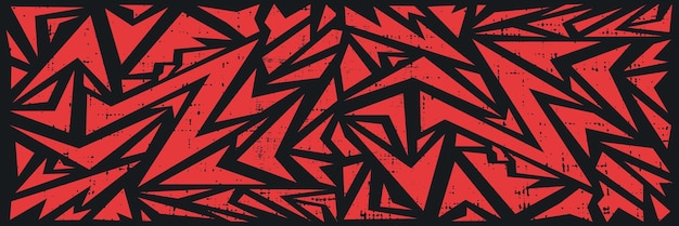 Diseño de patrones abstractos geométricos en color rojo y negro