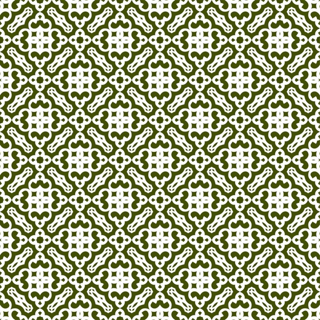 Diseño de patrones abstractos monolinos decorativos con fondo de color verde y blanco