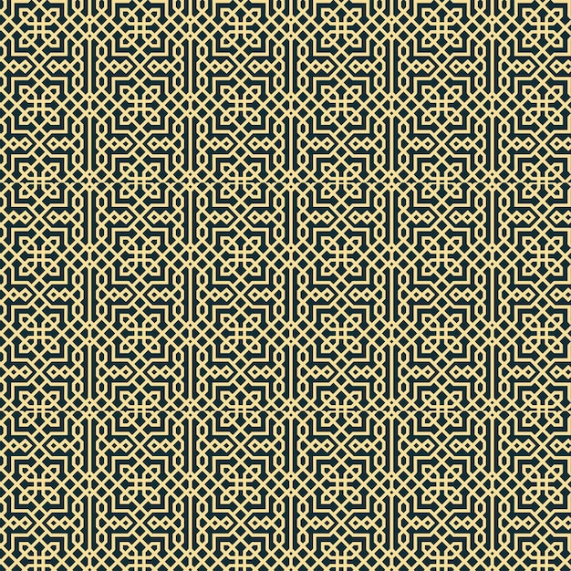 Diseño de patrones de color verde y dorado de arte de línea de fondo
