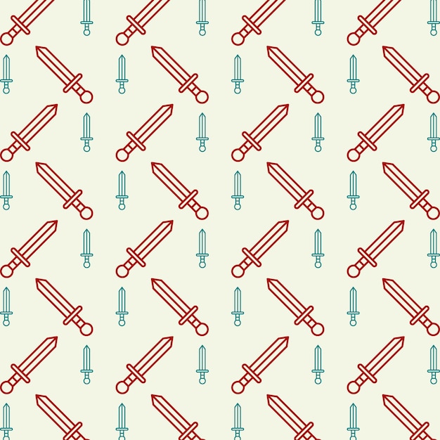 Diseño de patrones coloridos de armas que repiten la ilustración vectorial hermoso fondo