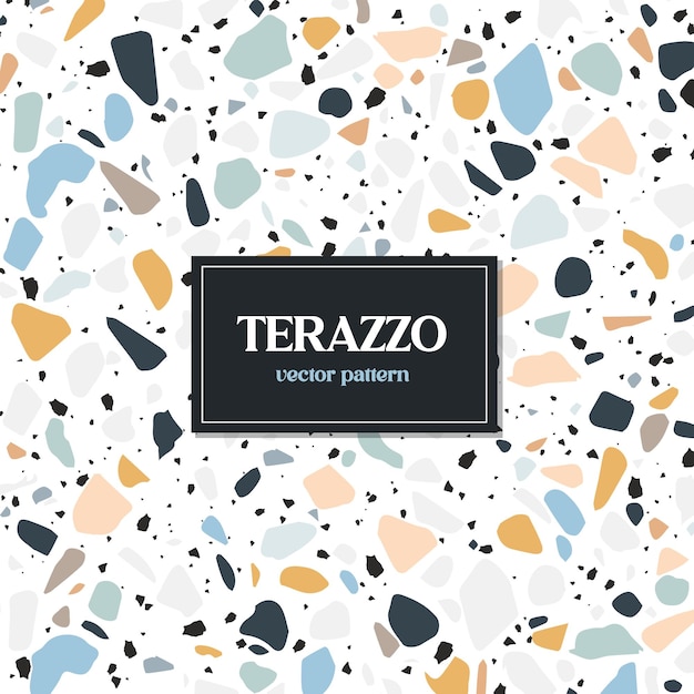 Diseño de patrones sin costura de terrazzo vectorial